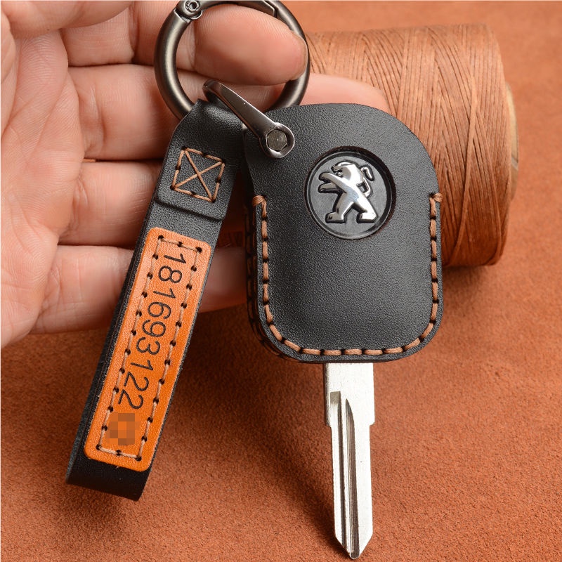 Thích hợp cho Logo Django Chìa Khóa Peugeot Django Django Django Django Django 150 Xe Máy Da Bò Hand