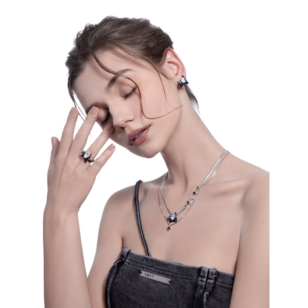 Y2k bông tai mèo dễ thương cá tính ngọt ngào