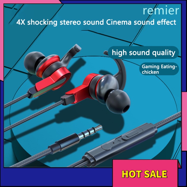 Re s39 tai nghe có dây 3.5mm in-ear âm thanh nổi bass tai nghe tai nghe chơi game thông minh máy tính di động phổ thông