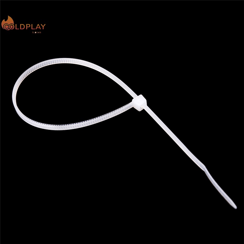 100 cái buộc dây cáp màu trắng đen khóa kéo dây cáp Nylon tự khóa mới