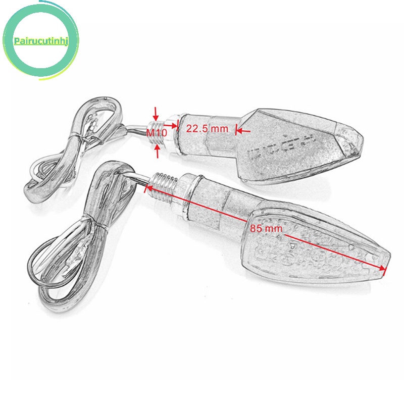 Pairhj 14led đèn xi nhan dành cho xe máy đèn báo màu hổ phách đa năng 12v vn