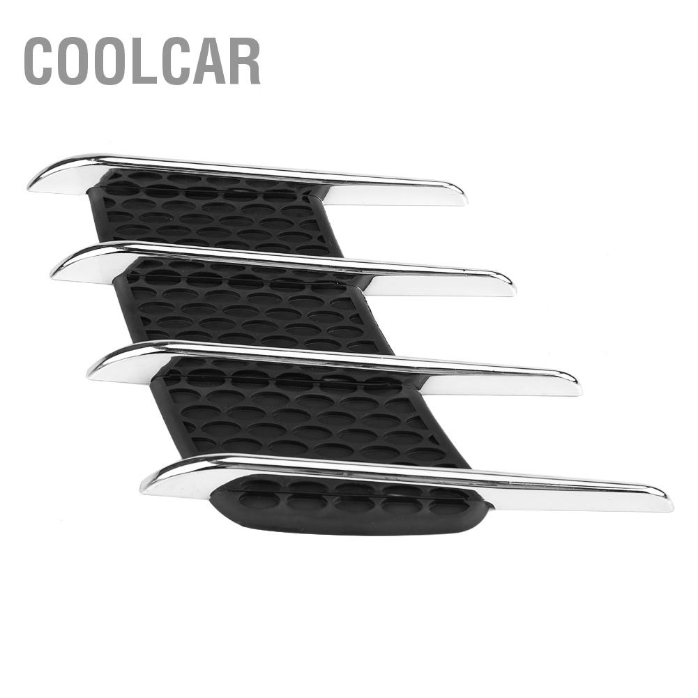 CoolCar Cặp Ngoại Thất Ô Tô Hood Bên Khe Hút Không Khí Lưu Lượng Thông Hơi Mang Cá Mập Ổ Cắm Viền Trang Trí Miếng Dán