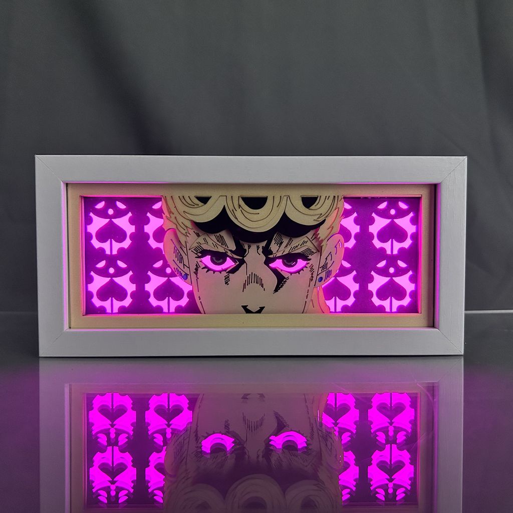 Golden wind anime light box bạn trai quà tặng đèn ngủ trang trí thẩm mỹ mặt bàn tiện ích manga jojo's bizarre adventure
