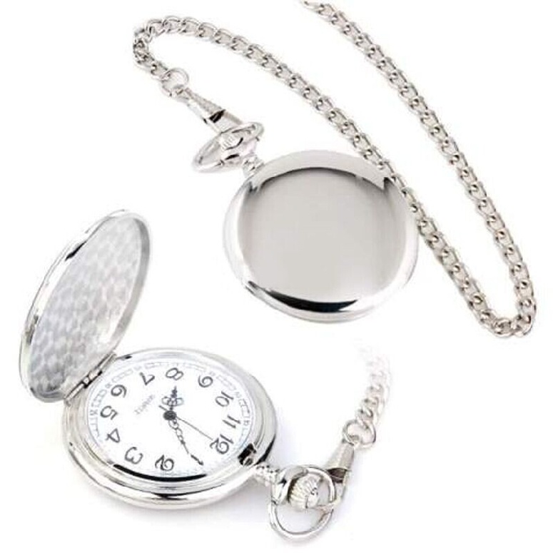Lianli Fashion Mens Womens Smooth Pendant Necklace Quartz Pocket Watch Chain Gifts