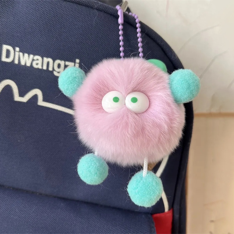 Móc khóa bóng mềm sang trọng phim hoạt hình túi bóng than mặt dây chuyền cô gái quà tặng sinh nhật nguồn cung cấp quà tặng