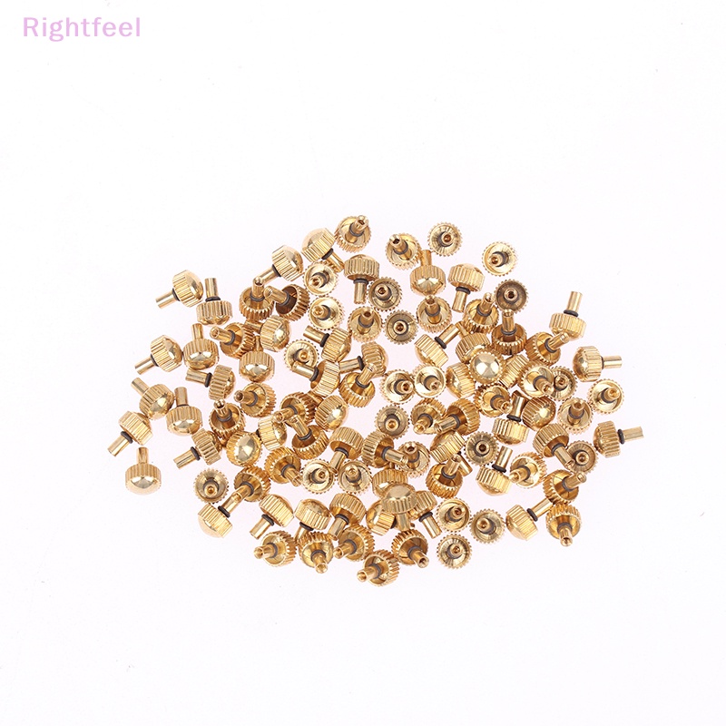 Rightfeel 100 cái đồng hồ núm vàng trắng đồng hồ vương miện bạc đồng hồ vương miện không thấm nước sẽ phai đồng hồ xử lý đồng hồ bộ phận công cụ dịch vụ mới