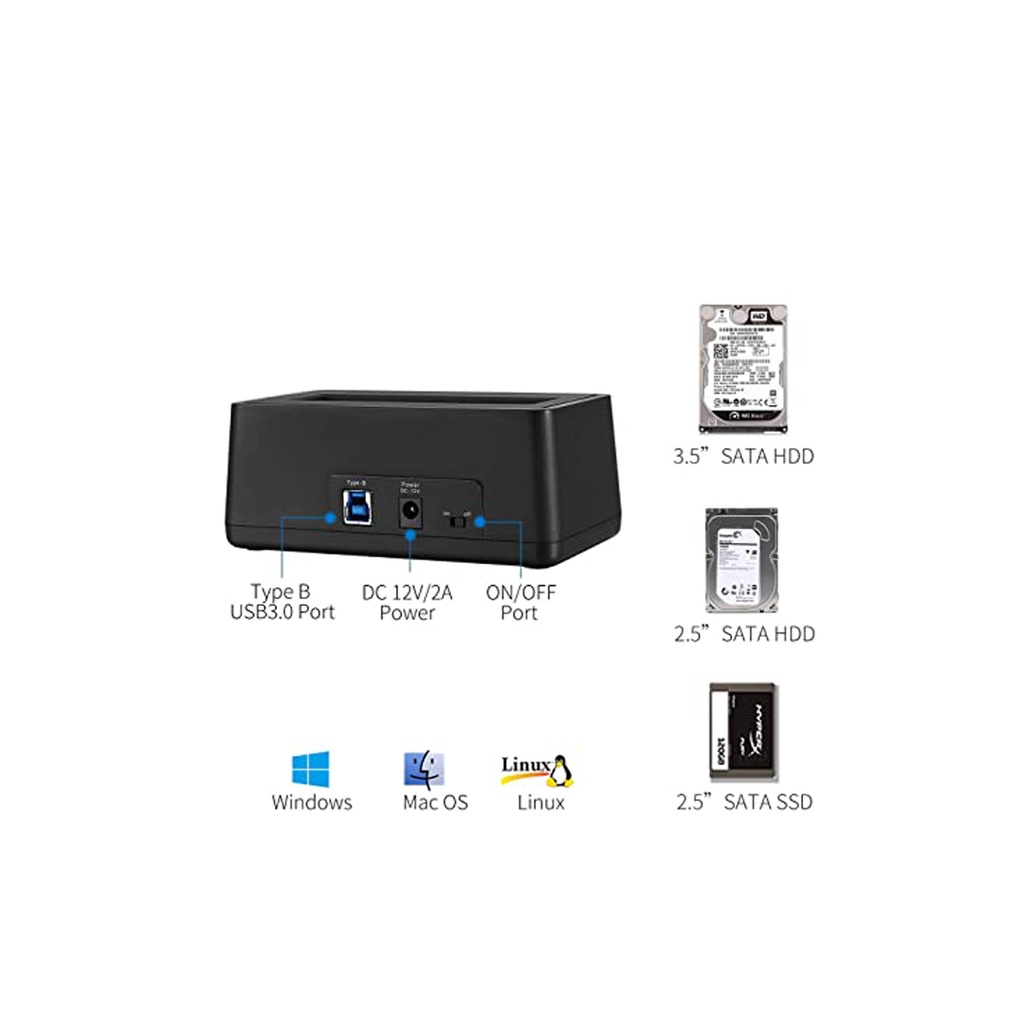 BOX ĐỰNG Ổ CỨNG DOCKING USB 3.0 ra SATA III 2.5 3.5 DK 102 SSK