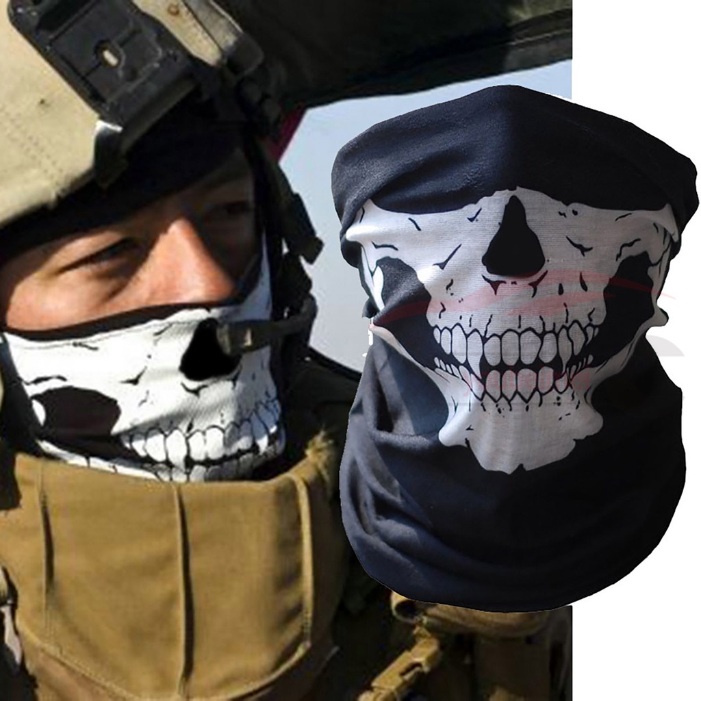 Mặt nạ huấn luyện xe máy ngoài trời cool skull bike scarf mask bandana motor bike sport scarf neck warmer winter halloween