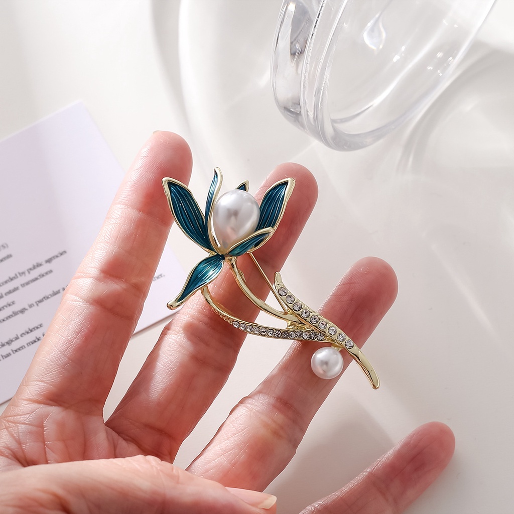 Ghim Cài Áo Hình Hoa Lan Đính Ngọc Trai Cao Cấp Dễ Phối Đồ Thời Trang Cho Nam Và Nữ