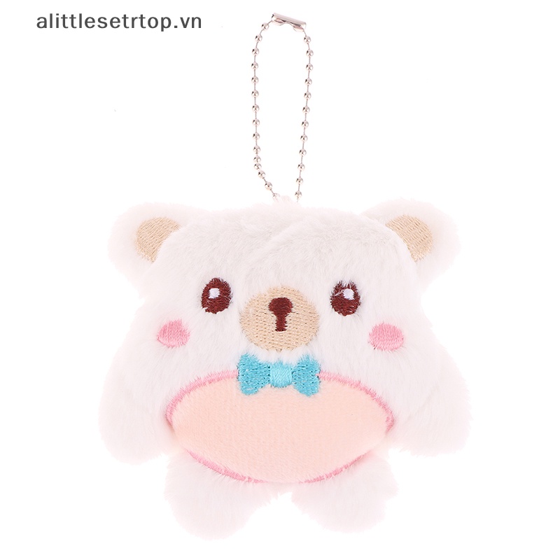 Alittlesetrtop gấu dễ thương đồ chơi sang trọng phim hoạt hình động vật mặt dây chuyền búp bê nhồi bông mềm móc khóa ba lô túi xe hơi vòng chìa khóa trang trí quà tặng trẻ em.