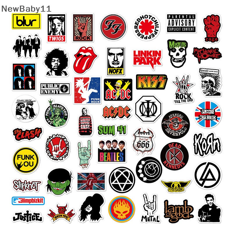 Newbaby 50/52 cái đồ chơi nóng bỏng kiểu dáng xe graffiti sticker rock roll ca sĩ dán cho máy tính xách tay tự làm ba lô chai nước xe đạp decal.