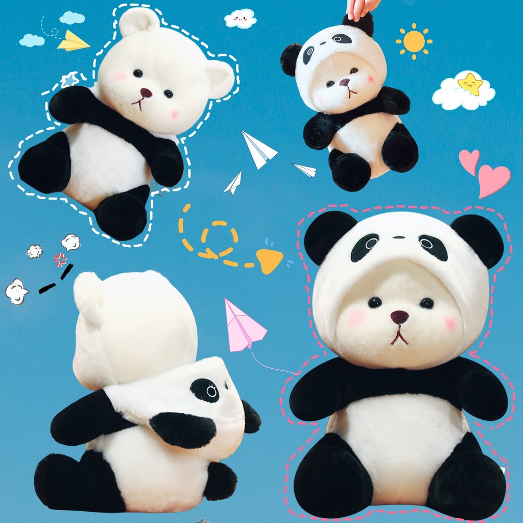45 cm 28-40 cm búp bê gấu trúc dễ thương teddy tales gấu cosplay manyo động vật nhồi bông lena gấu búp bê sang trọng đồ chơi trang trí nội thất trẻ em quà tặng