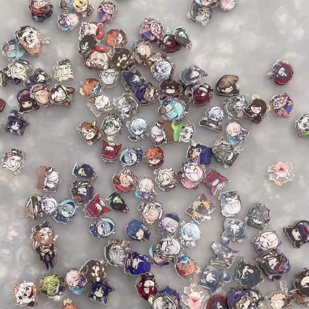 50 cái sanrio genshin impact xiaoxin acrylic diy trang sức phụ kiện móc khóa mặt dây chuyền
