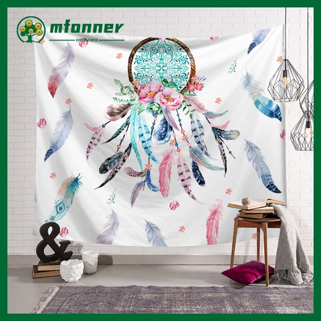 Mfonner dream catcher tấm thảm treo tường in 3d treo nền đầy màu sắc vải tường cho trang trí phòng ngủ