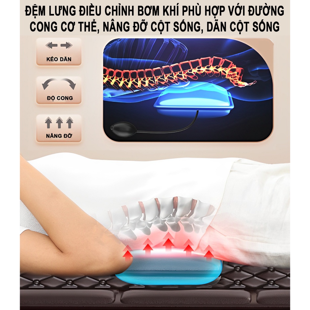 Đệm Massage toàn thân Kamaso Phiên bản tiếng Việt Tặng kèm túi dược liệu Phục hồi sức khỏe Bảo hành 5 năm