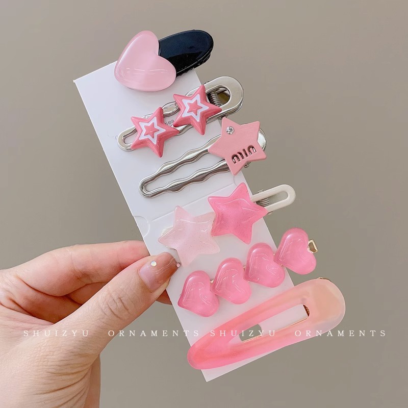 Y2k star hairpin thời trang cao cấp nước kim cương cao cấp bộ kẹp tóc kim loại cao cấp