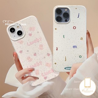 Cartoon lovely rabbie casing tương thích cho iphone 7plus 8plus xr 11 13 12 14 15 pro max xs x max 6 15 6s 8 7 plus se 2020 soft cute simple letter new degradable eco-friendly cover