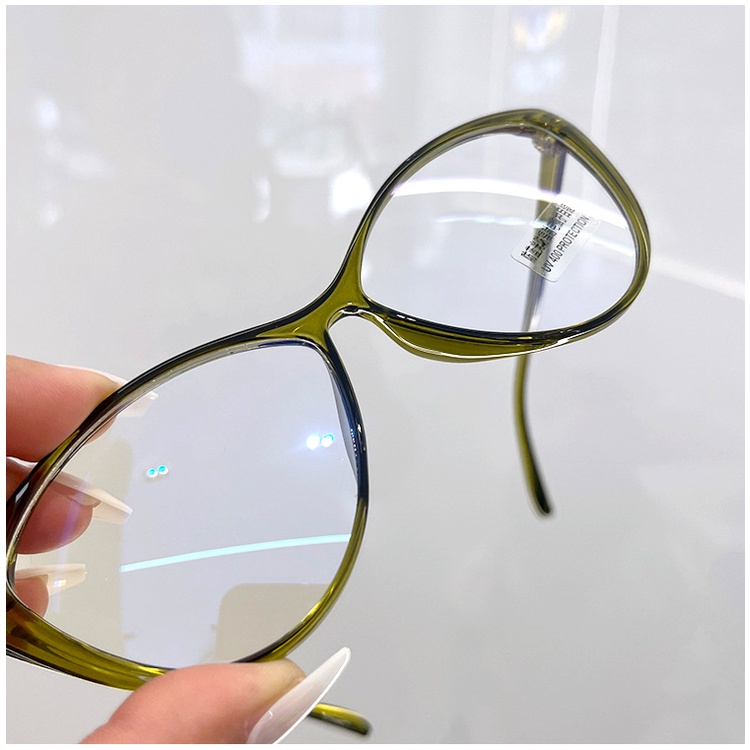 【-0°~-400°Gương Trang Điểm tr90 Mắt Mèo Màu Đen Chống Ánh Sáng Xanh Chống Bức Xạ Phong Cách retro Cho Nam Và Nữ