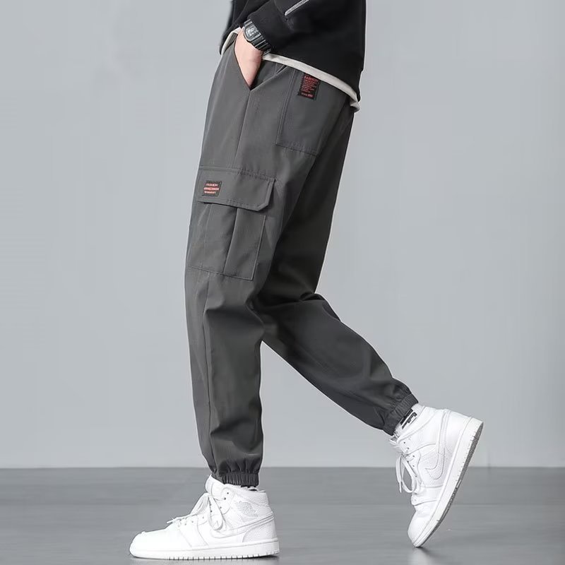 M-5xl quần chở hàng nhiều túi người đàn ông quần chở hàng quá khổ quần chở hàng thông thường thời trang quần cắt xén chất lượng cao quần chở hàng mỏng vừa vặn