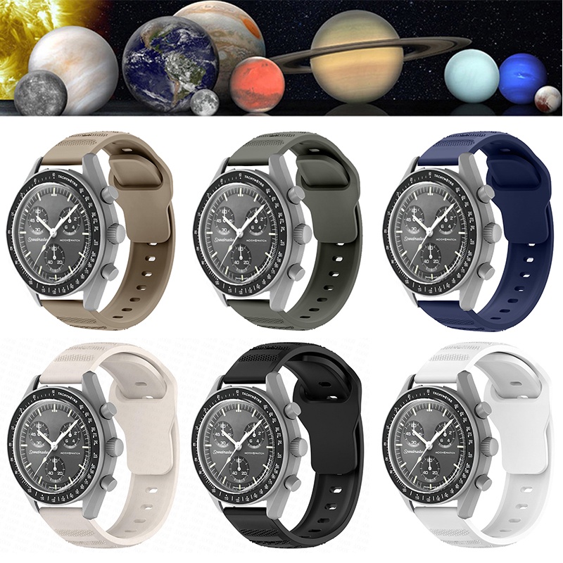 Dây đeo thể thao silicon cho omega cho speedmaster moonwatch phát hành nhanh dây đeo đồng hồ thay thế vòng đeo tay cho nam giới nữ 20mm