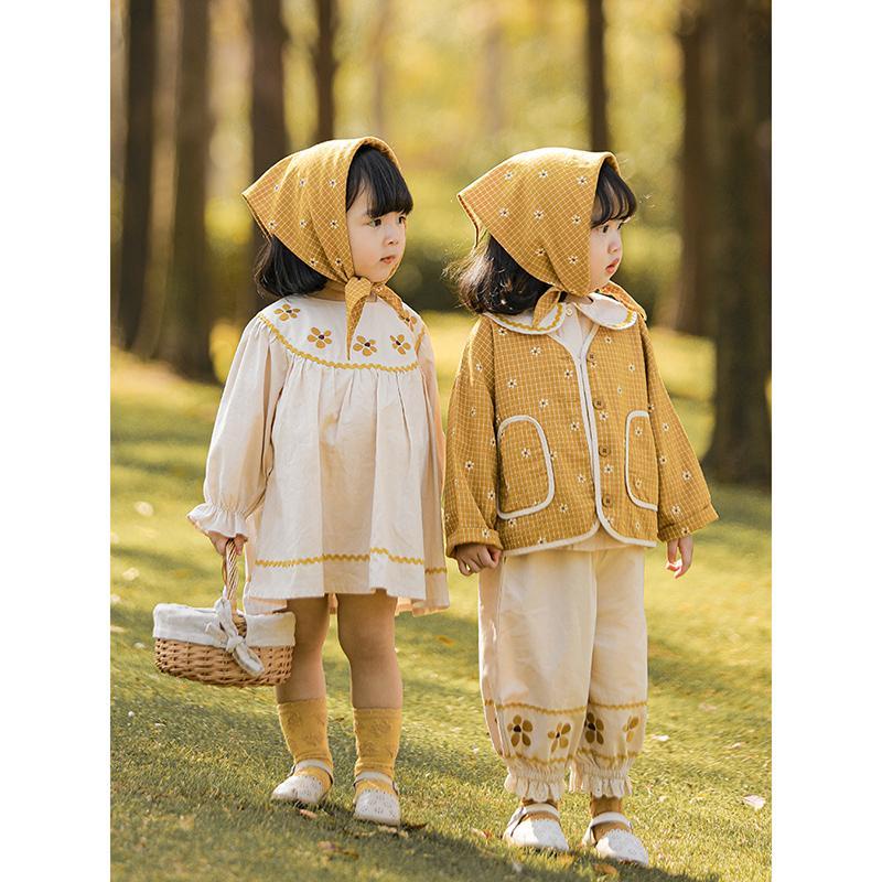 Set Áo Sơ Mi Cổ Búp Bê Và Đầm Thời Trang Mùa Thu Cho Bé Gái