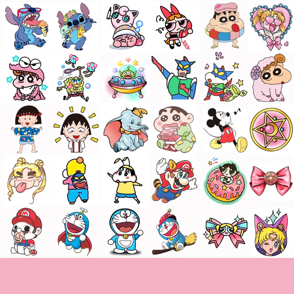 Set 32 Hình Xăm Dán Chống Nước Lâu Trôi Họa Tiết Hoạt Hình Dễ Thương Dành Cho Nữ