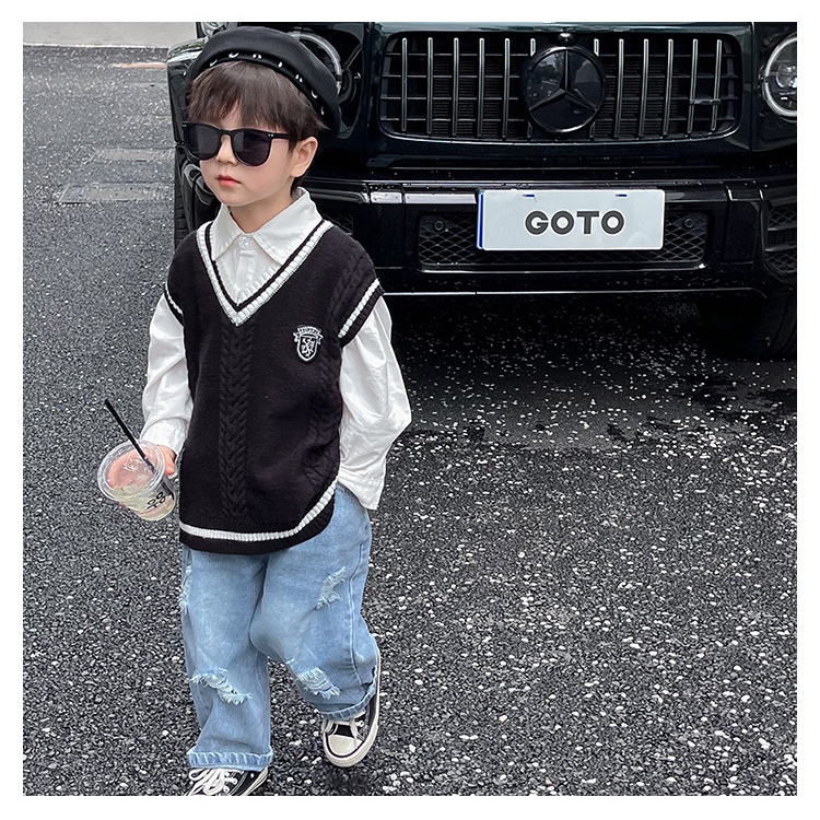 Áo len trẻ em nhật bản và hàn quốc preppy vest vest áo khoác hợp thời trang