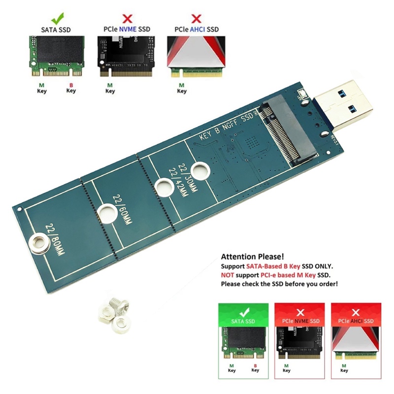 Mới adapter Chuyển Đổi m2 ssd m2 usb m2 Sang usb 3.0 usb 3 usb3 6gb Cho 2230 2242 2260 2280 b + m key ngff m.2 sata Sd