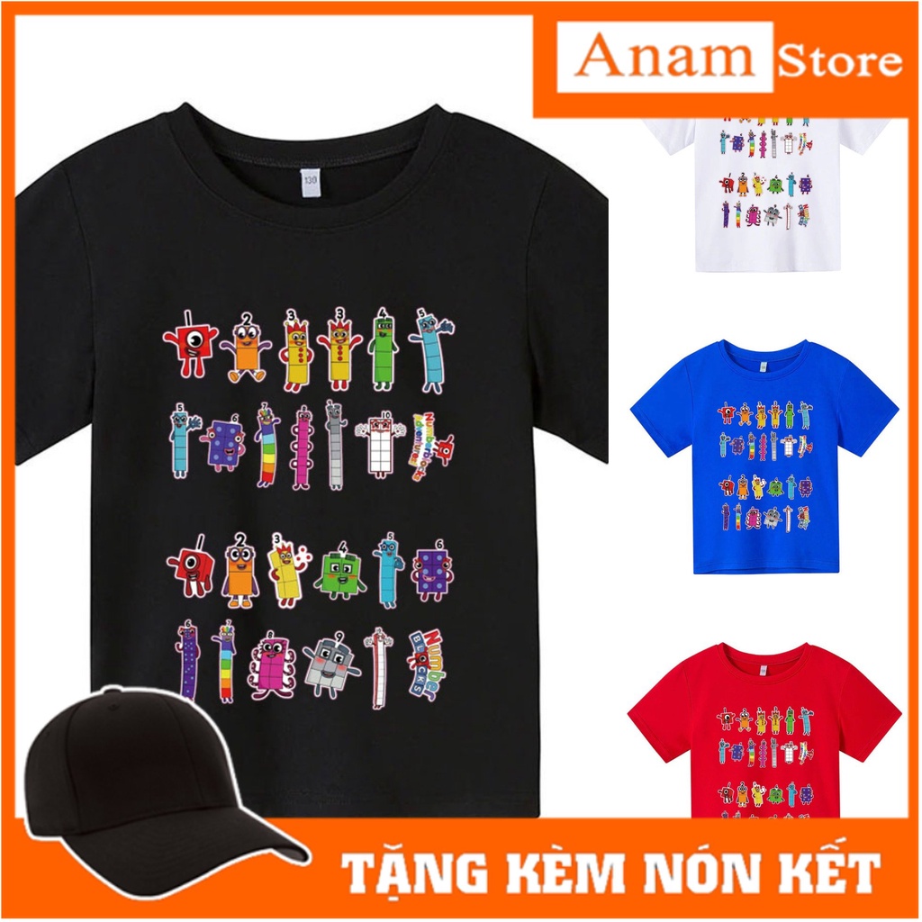 Áo thun cho bé, Áo thun trẻ em NUMBER LOCK 2, 4 màu, có size người lớn, Anam Store