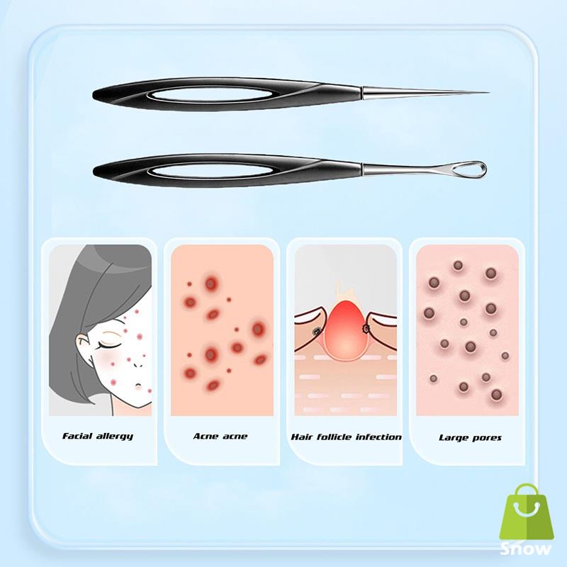 Bộ 7 nặn mụn đầu đen + Nhíp dụng cụ Chăm sóc da mặt