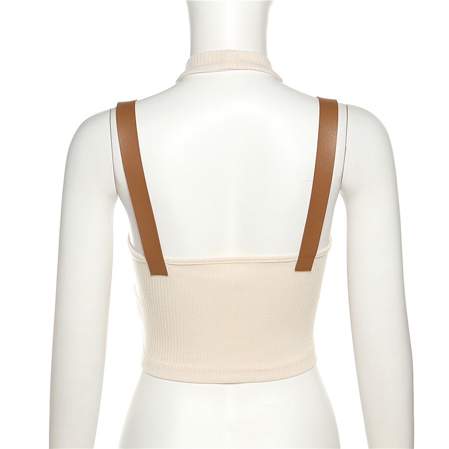 Áo Hai Dây In Chữ Ôm Dáng Phối Thắt Lưng Ngọt Ngào Dễ Thương Thời Trang Mùa Hè Cho Nữ