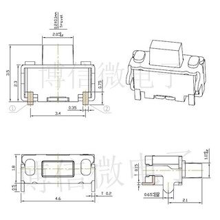 Set 2 * 4 Nút Công Tắc Nguồn 4 Chấu 2 * 4MM Cho Điện Thoại