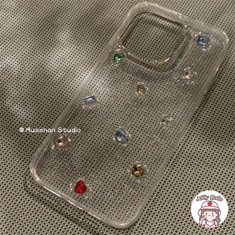 Ốp Điện Thoại TPU Mềm Chống Sốc Chống Dấu Vân Tay Đính Đá Giả Kim Cương 3D Lấp Lánh Cho IPhone 14 Pro Max 13 12 11 Pro Max