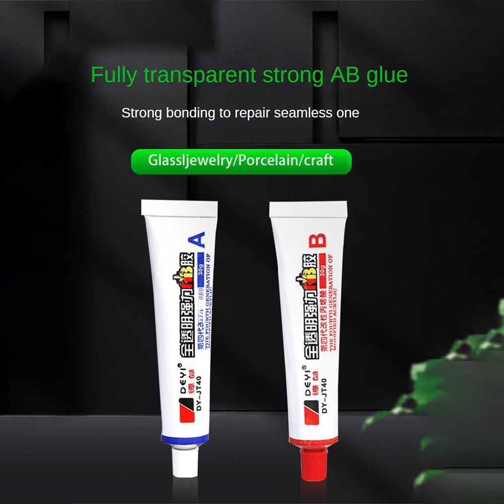 Keo AB Trong Suốt Chịu Nhiệt Độ Cao 30g + 30g Dùng Để Sửa Chữa Đồ Trang Sức Kim Loại