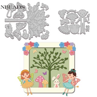 1 Bộ Khuôn Cắt Giấy Kim Loại DIY Hình Tiên Nữ Và Cây Nấm Xinh Xắn