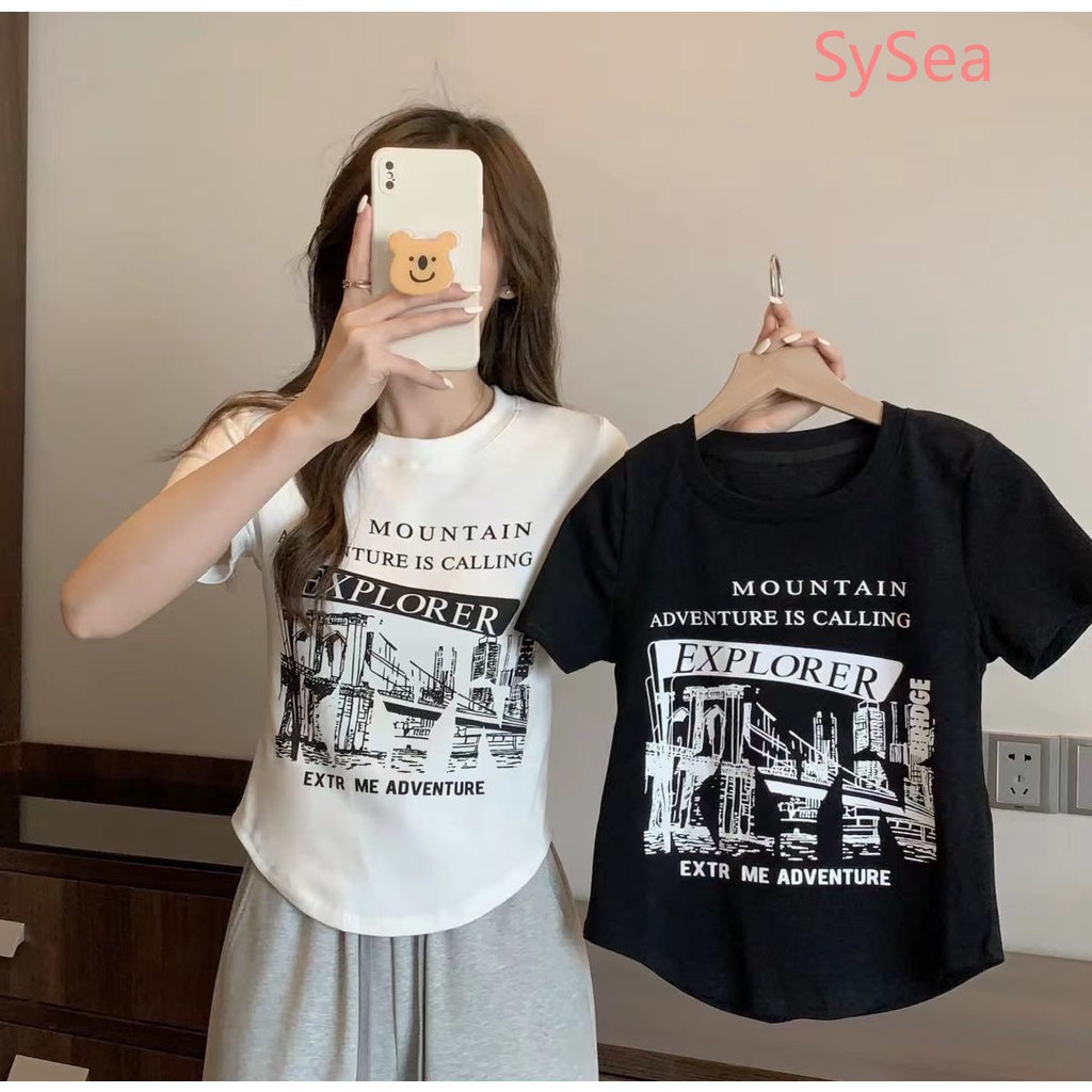 Áo Sơ Mi Ngắn In Họa Tiết Phong Cách Mỹ Cổ Điển Thời Trang Mùa Hè Dành Cho Nữ