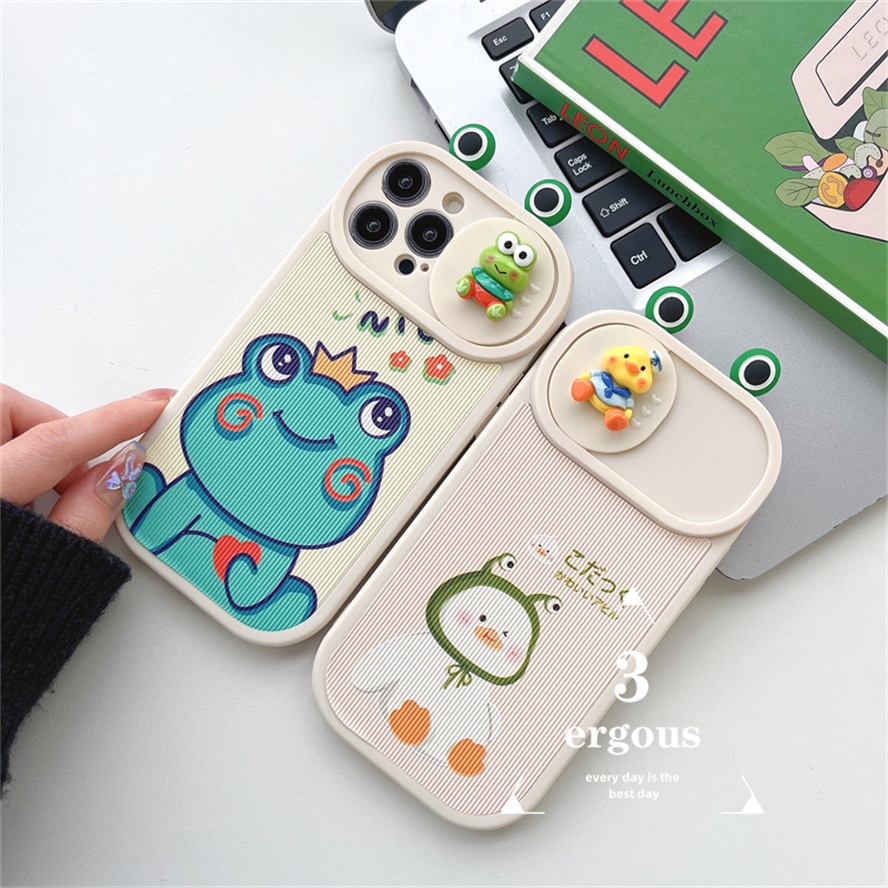 Ốp Điện Thoại TPU Mềm Hình Thú Hoạt Hình 3D Xinh Xắn Cho IPhone 14 13 12 11 Pro Max