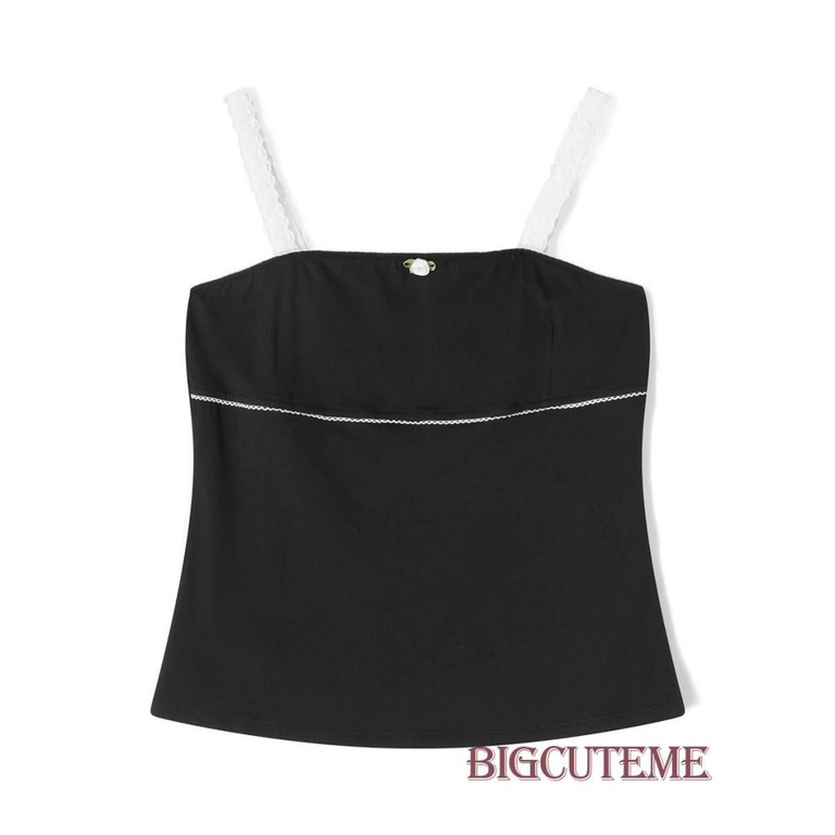 Áo Hai Dây Màu Đen Họa Tiết Hoa Thiết Kế Xẻ Tà Thời Trang Mùa Hè Cho Nữ