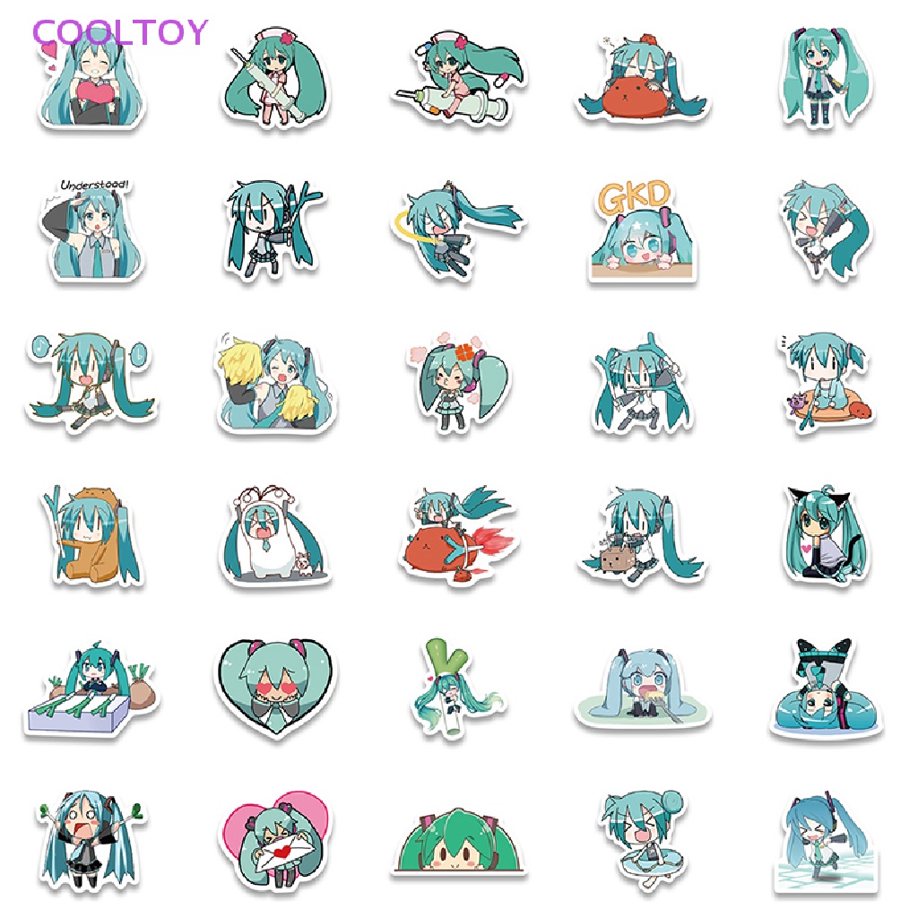 Cooltoy Bộ 65 Miếng Dán Hoạt Hình Hatsune Miku Graffiti Trang Trí Vali Laptop Đồ Chơi HOT