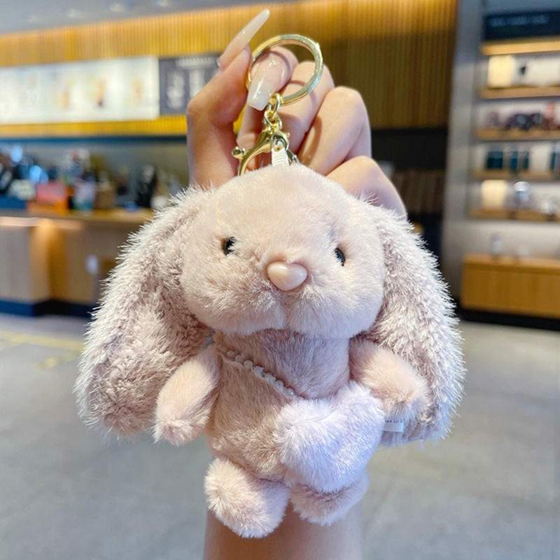 Móc Khóa Thỏ Nhồi Bông Hoạt Hình Dễ Thương