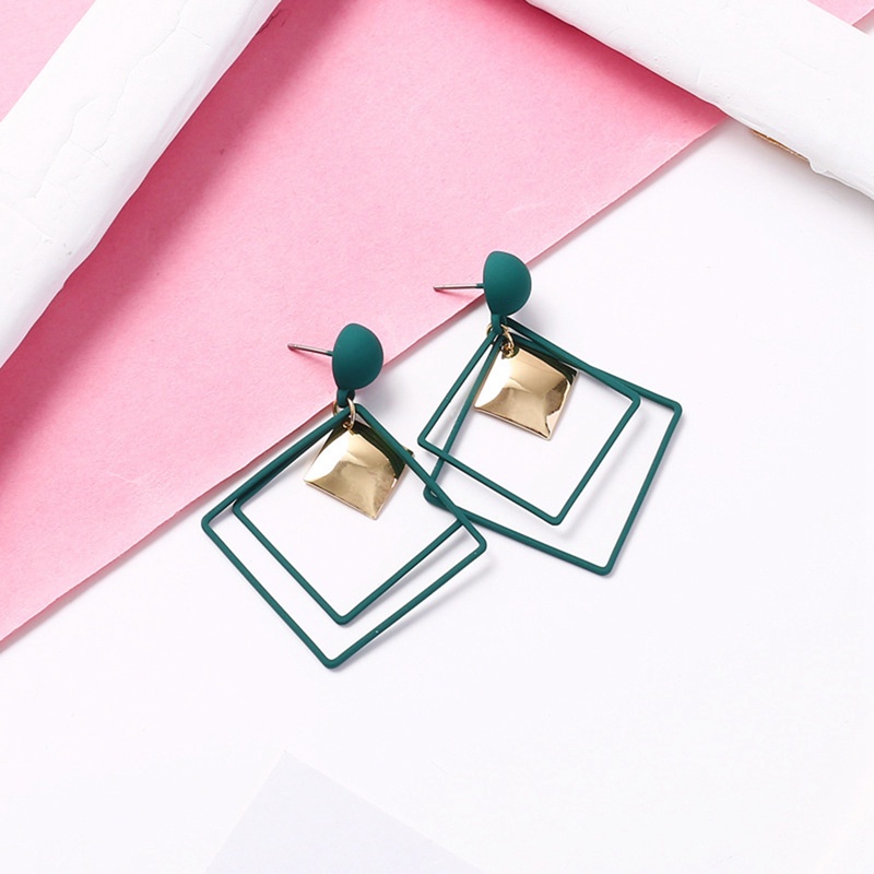 Đôi Khuyên Tai Dài Bản Vuông Phong Cách Âu Mỹ Thời Trang Cho Nữ