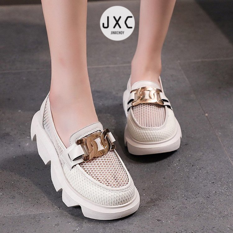 JINxCHOY Giày Cao Gót Mũi Tròn Thiết Kế Thoáng Khí Hợp Thời Trang Cho Nữ