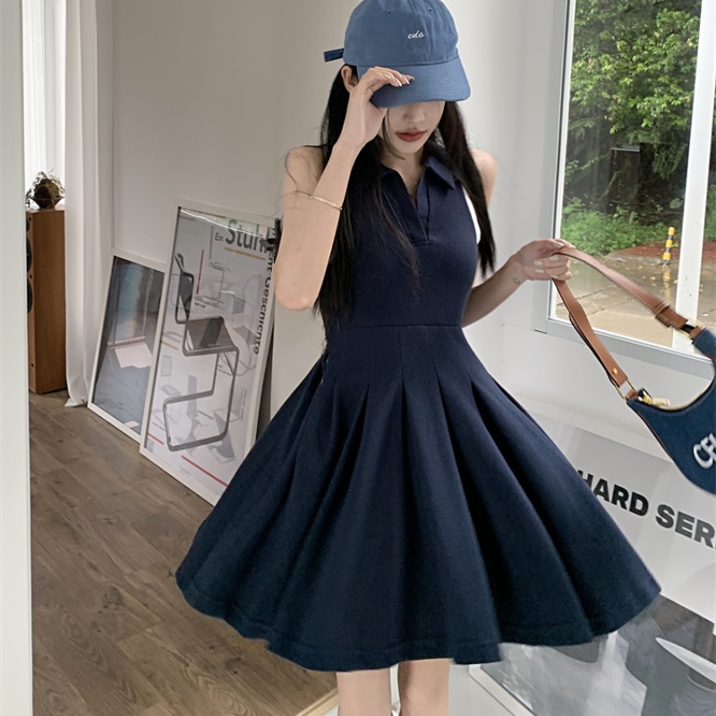 Đầm Không Tay Cổ Chữ V Thời Trang Mùa Hè Hàn Quốc Dành Cho Nữ