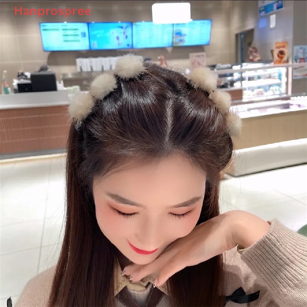 Hanprospree > Kẹp Tóc Mái Bằng Lông Mềm Mại Tạo Kiểu Tóc Bện Thời Trang Thu Đông Thanh Lịch Cho Nữ well