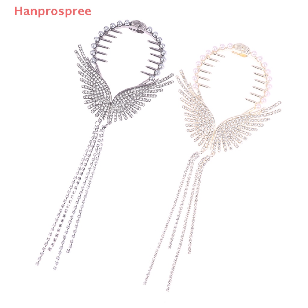 Kẹp Tóc Hình Cánh Bướm Đính Đá Phối Tua Rua Thời Trang Cho Nữ