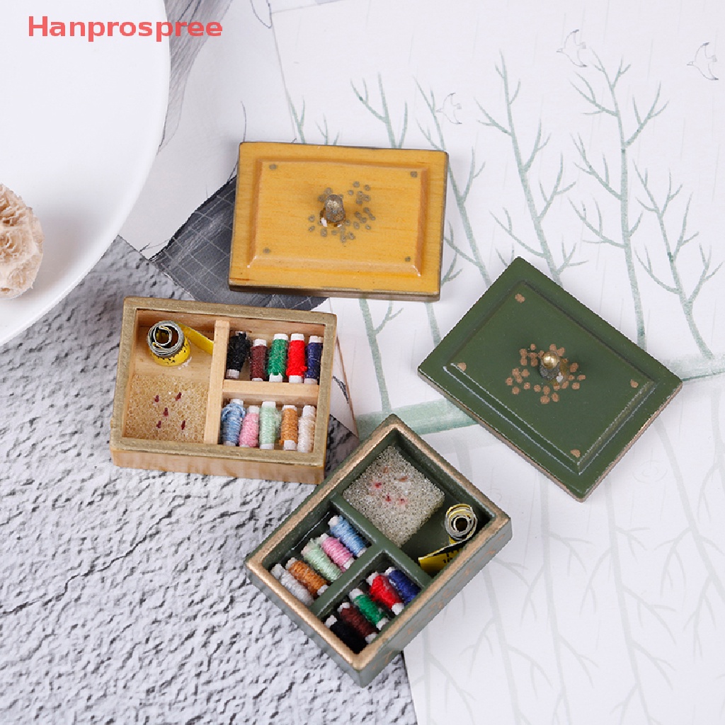 Hanprospree &gt; Hộp May Đồ Thu Nhỏ 1: 12 Có Nắp Trang Trí Nhà Búp Bê