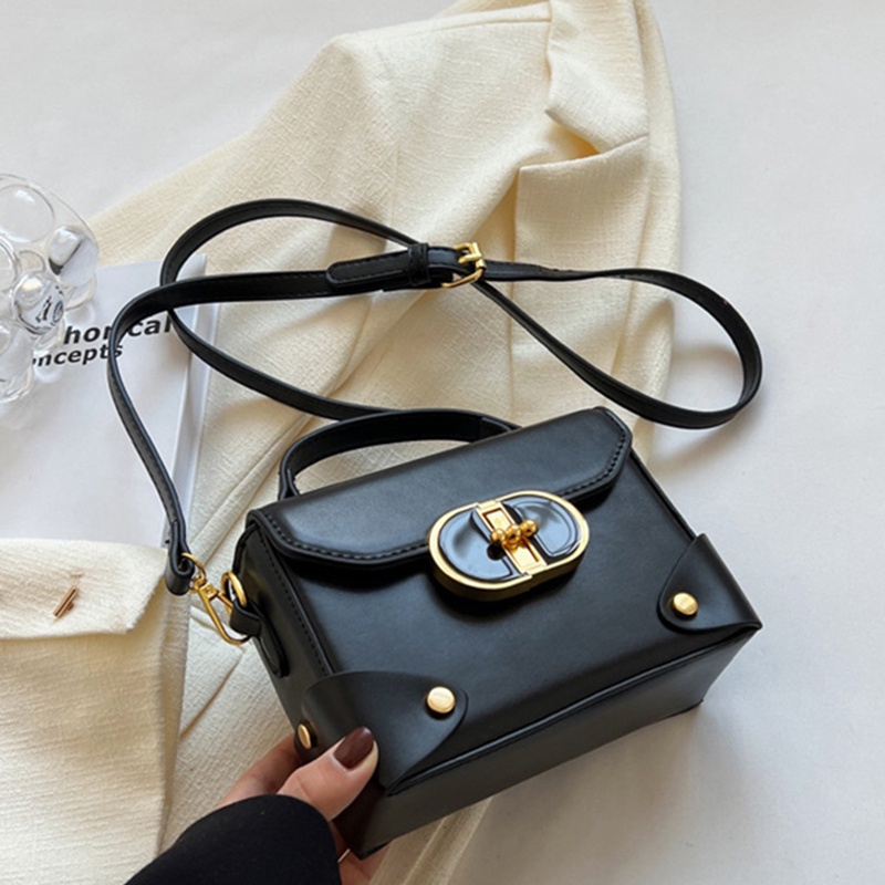 Túi Đeo Chéo Hình Vuông Cỡ Nhỏ Màu Trơn Đơn Giản Thời Trang Cho Nữ