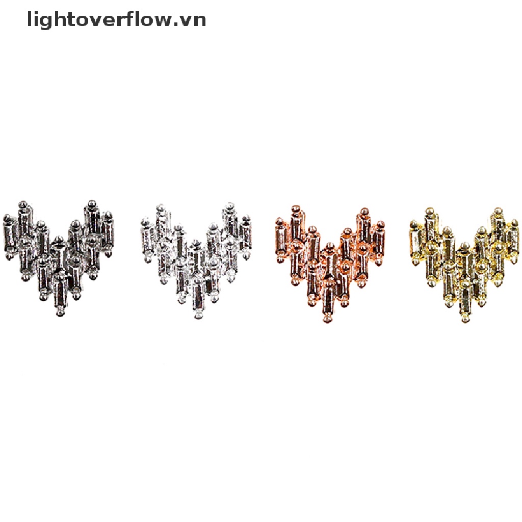 Set 10 Hạt Đá 3D Lấp Lánh Bằng Hợp Kim Dùng Trang Trí Móng Nghệ Thuật DIY