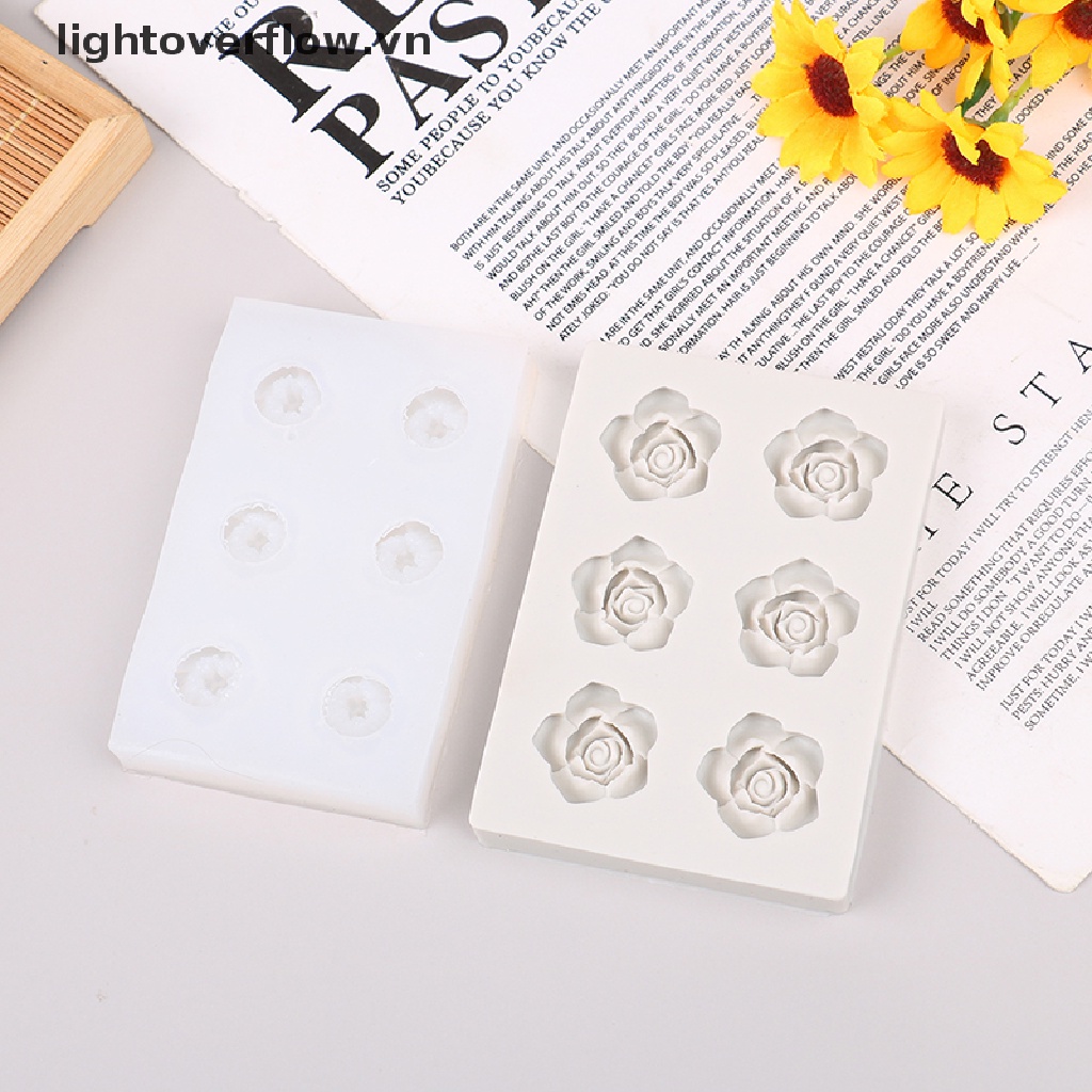 Khuôn Silicon Sáu Lỗ Hình Bông Hoa Nhỏ Làm Bánh Kẹo Sô Cô La