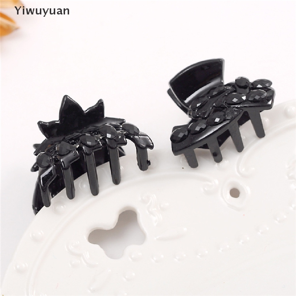 < Yiwuyuan > Bộ 10 Kẹp Tóc Nhựa Nhỏ Màu Đen Thời Trang Đang Bán Chạy